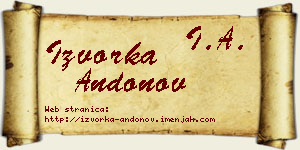 Izvorka Andonov vizit kartica